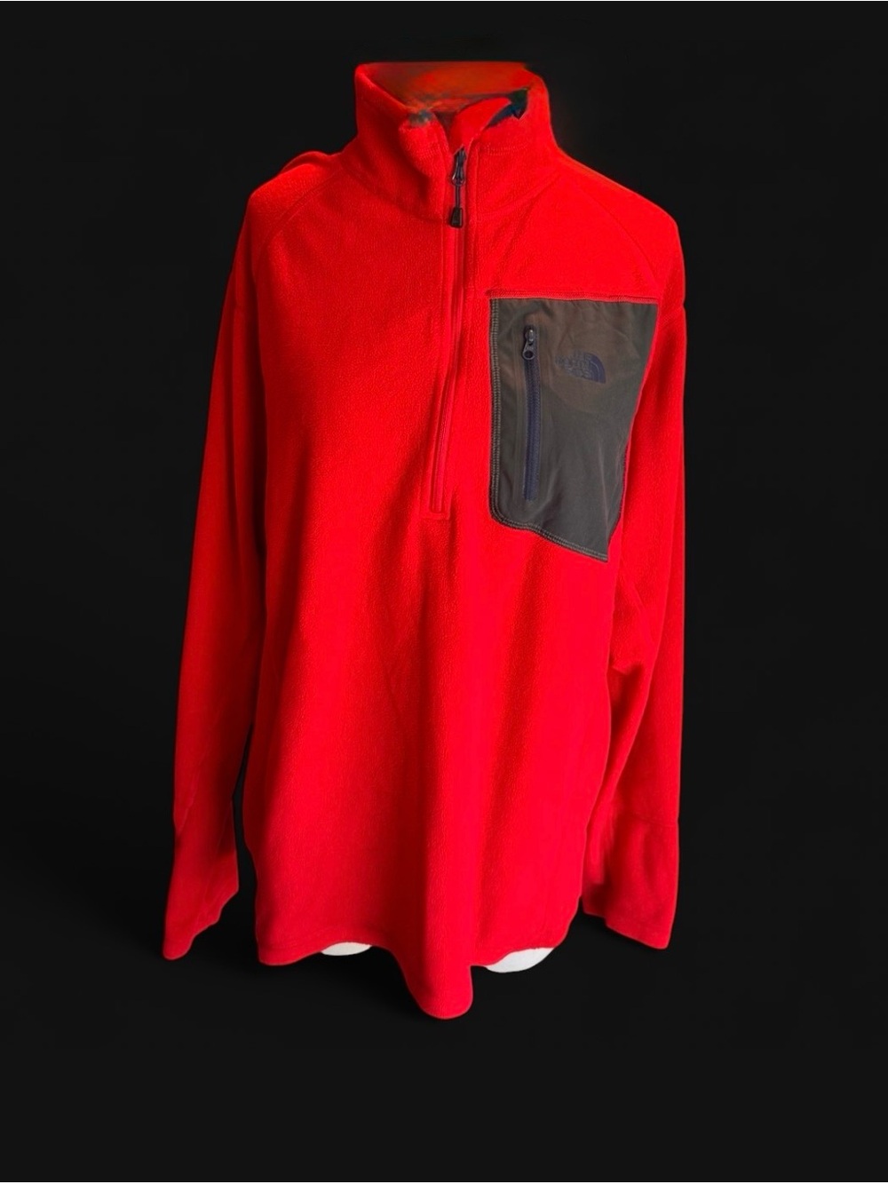 The North Face Red Half-Zip Fleece with Dark Chest Pocket size large